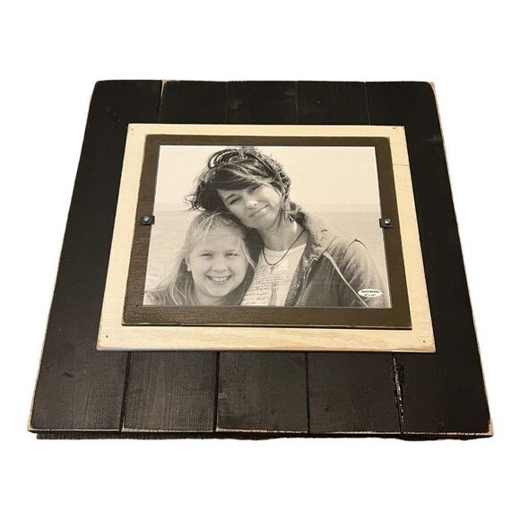 Large Black Wood Barnhouse Picture Frame 17.5” Fits 8x10” Photo Rustic Matchstix